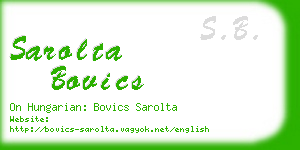 sarolta bovics business card